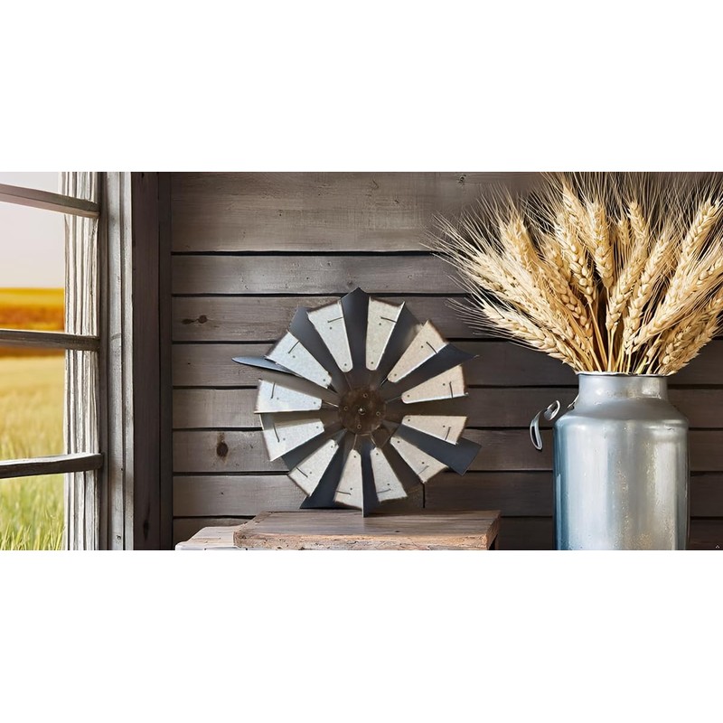 Nightclawing Rustic Metal Windmill Wall Decor, 36 x 36 inches,