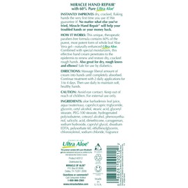 Miracle of Aloe’s Miracle Hand Repair Cream 8 oz Healing Aloe Vera Lotion for Dry, Cracked Hands with 60% Ultra Aloe Gel - Moisturizes, Softens, and Repairs - Non-Greasy, Lightly Scented