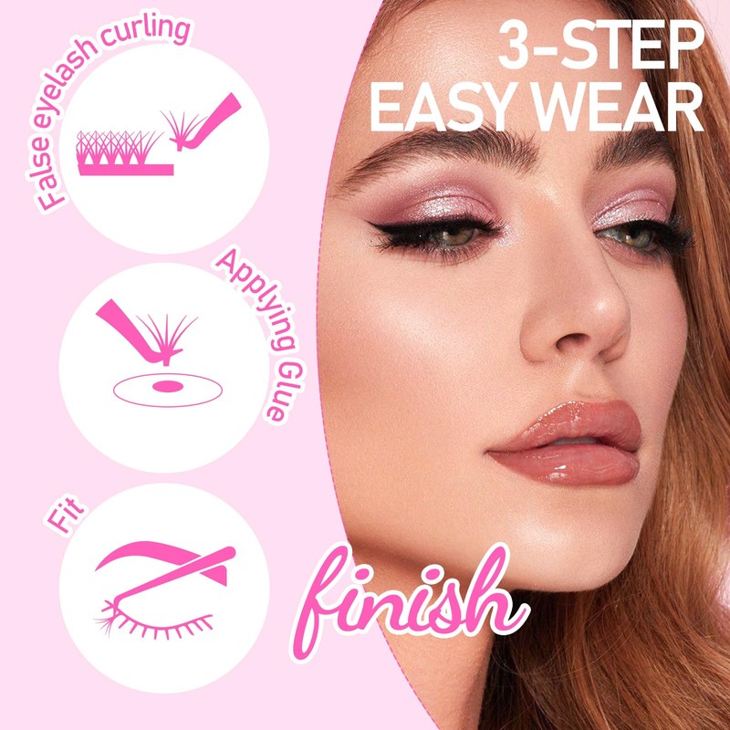 Arison Lashes Extensiones De Pestañas En Forma De W, Volumen