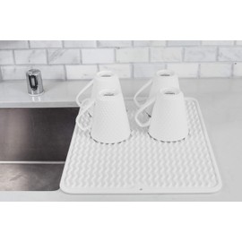 Real Home Innovations Silicone Wave Drying Mat, White