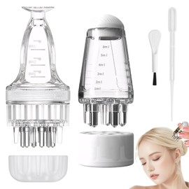 2 Stück Aplikatorfläschchen für öl Haare Scalp Oil Applicator Haarapplikator Haaröl Applikator Flasche für die Kopfhaut Roller Kugel Massagegerät zum Auftragen von Haaröl