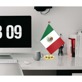 Mexico Desk Flag,12 inch Tall Small Mexicans Indoor Banner,Tiny Printing Decor For Office Home Table