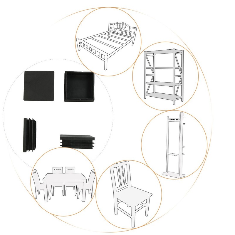 sourcing map 100mm x 100mm Plastic Square Inserts End Blanking