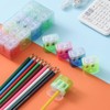 24 Pieces Pencil Sharpener with Container, 4 Colours Sharpener with