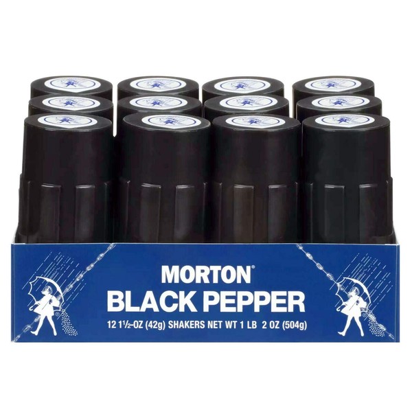 Morton Shakers, Black Pepper, 1.5 Ounce (Pack of 12)