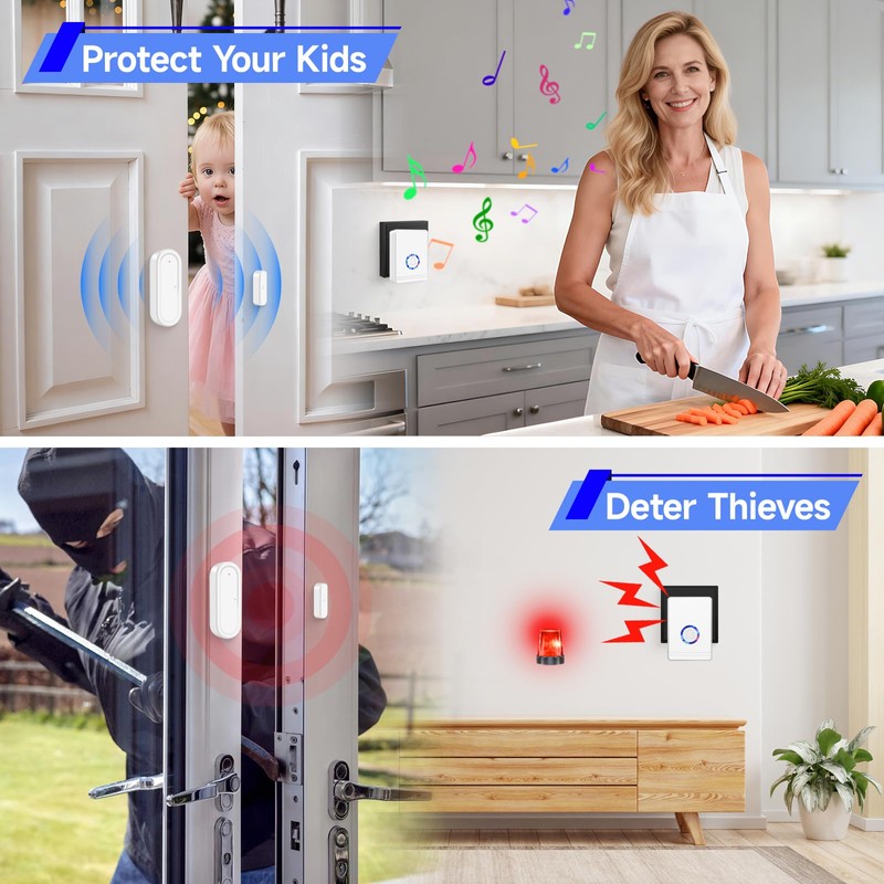 Wireless Motion Sensor Door Chime,NineLeaf Entry Alert Chime,Ring Alarm Contact