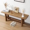 HOKYHOKY Reclaimed Solid Wood Bench, 43.3" Farmhouse Entryway Bench for