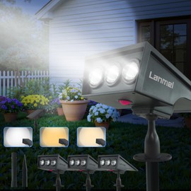 LANMEL 4 Pack Solar Spot Lights Outdoor Waterproof IP65, 5 Lighting Modes Solar Spotlights Pathway Lights Landscape Lighting for Yard Garden House Garage Pathway