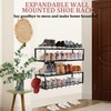 4 Pack Expandable Wall Mounted Shoe Rack, 17"-31" Adjustable Hanging