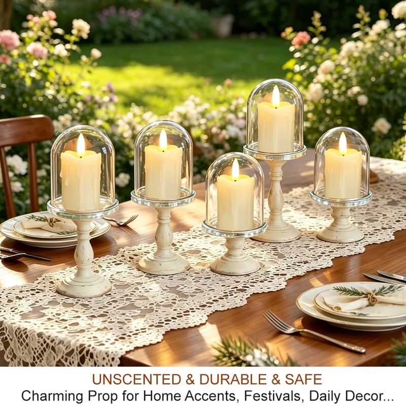 HOME MOST 6-Pack Ivory Votive Candles with 10-Key Remote &
