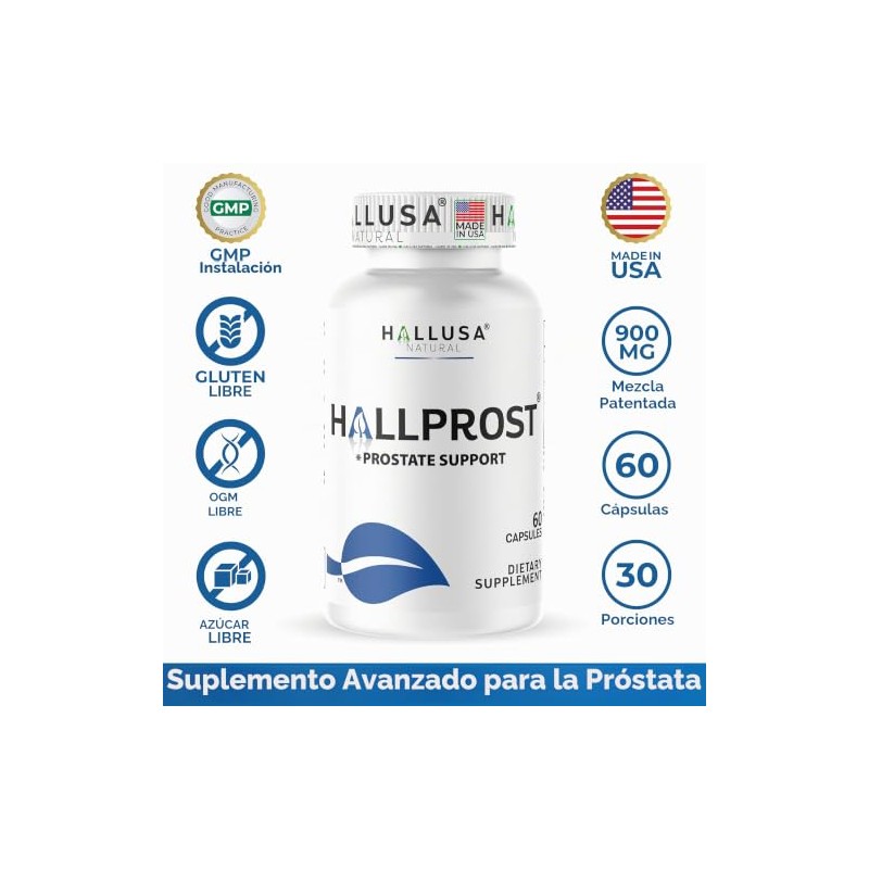 Hallusa Natural HALLPROST Próstata Inflamada Prostatitis Pastillas para la próstata,