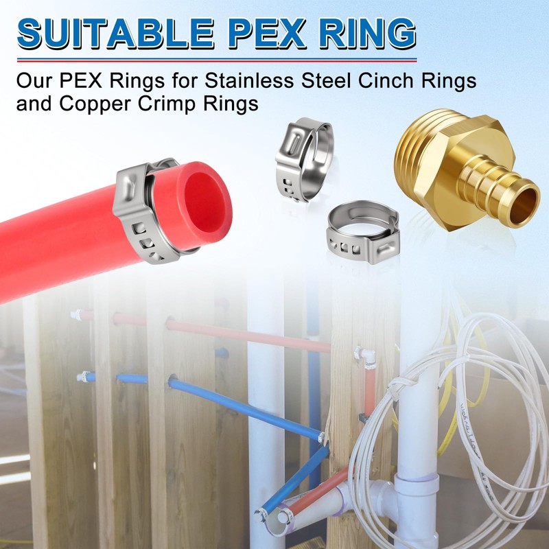 Boltigen 2PCS Heavy Duty Brass Garden Hose Adapter 1/2" PEX