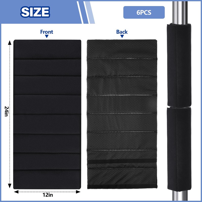 Mindsoft 6 Pcs Garage Pole Padding with Anti Slip Fabric
