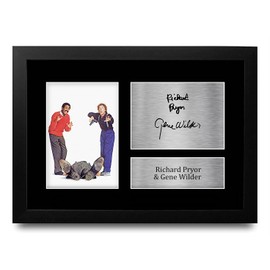 HWC Trading FR A4 Richard Pryor & Gene Wilder Hear No Evil See No Evil - A4 Framed Gifts Printed Autograph Picture For Movie Memorabilia Fans - A4 Framed