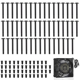 Computer Case Fan Screws Kit, Fan Screws, 2 Types of Screws, Housing Fan Screws, Long and Short, for Laptop PC Computer Repair Accessories Pack, Black Pack of 100