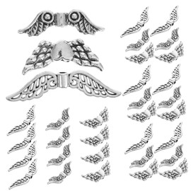DOITOOL 60pcs Small Angel Wings Charms for Jewelry Making Durable Fairy Wing Spacer Beads for DIY Bracelets Necklaces Earrings Keychain Crafting Accessories