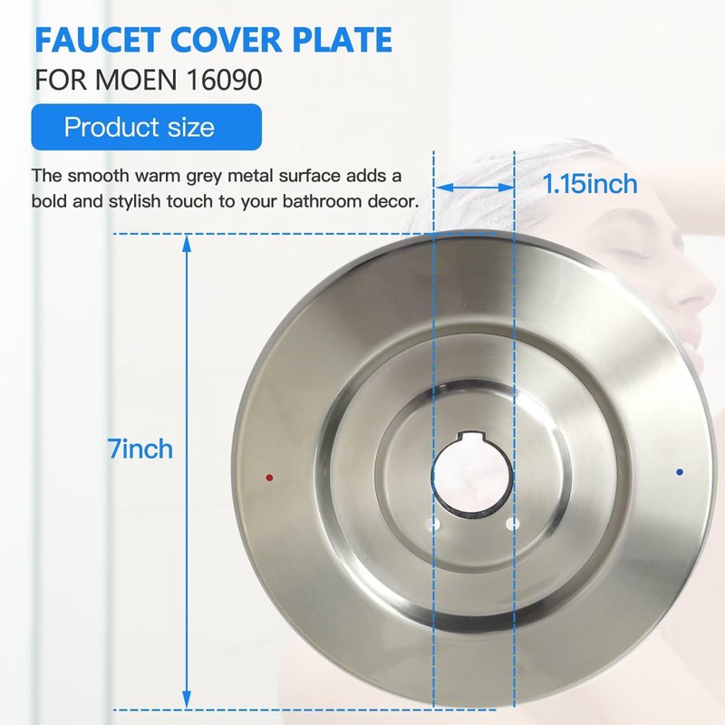1-6090 Replacement Stainless Steel Escutcheon for Moen 16090 Chateau Collection