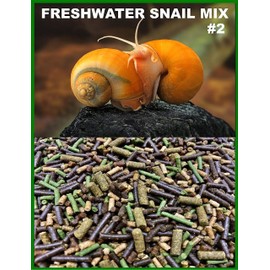 ABF Aquatic Freshwater Snail Food Mix #2 with Calcium- Heat Sealed for Freshness Snail ,Shrimp & Crayfish Food (16oz - 1 LB.)- ABF2 - 24HR Ship