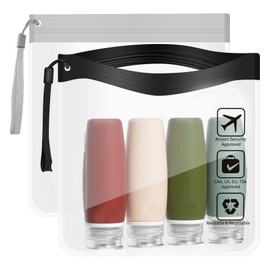 TSA Approved Clear Travel Toiletry Bag 2 Pack-H HOME-MART Airport Security Liquid Bag 20 x 20cm,Travel Accessories Makeup Essentials Luggage Clear TSA Approved Travel Toiletry Bag for Men Women