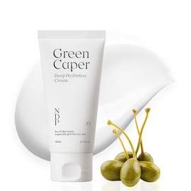 NATURAL DERMA PROJECT Crema hidratante profunda Green Caper (80 ml/2,70 fl oz) calmante, calmante, pantenol, hidratante para pieles sensibles y secas, humectante facial, NDP