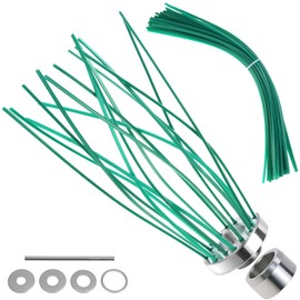 QWORK Weed Brush Cutter, Aluminium Wild Herb Brush with 32 Nylon Threads, Compatible with Most Brush Cutters