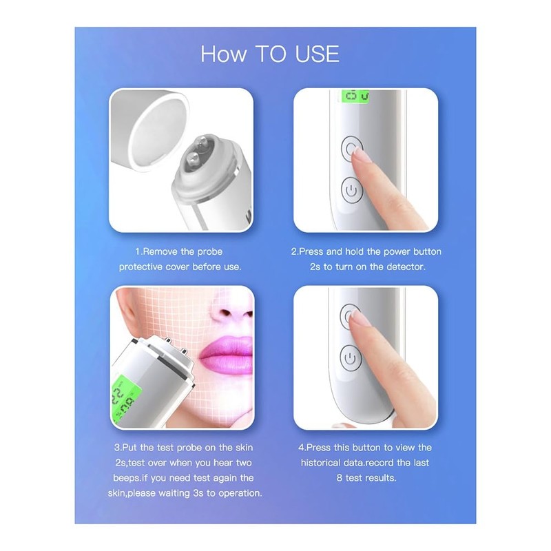 Aribrnten Skin Water Cheek Elastic Skin Age Test Meter Face