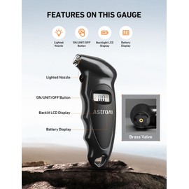 Astroai Digital Tire Pressure Gauge With Replaceable Aaa Batteries, 15