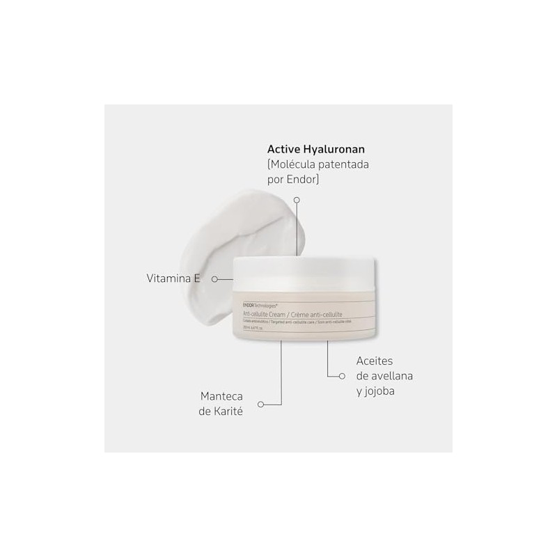 CREMA ANTICELULITIS, ENDOR TECHNOLOGIES, 200ml, REAFIRMANTE, TONIFICANTE, CREMA CORPORAL, CELULITIS,