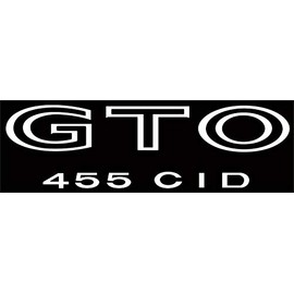 1971 1972 1973 GTO 455 CID FRONT FENDER/REAR QUARTER PANEL DECAL (WHITE)