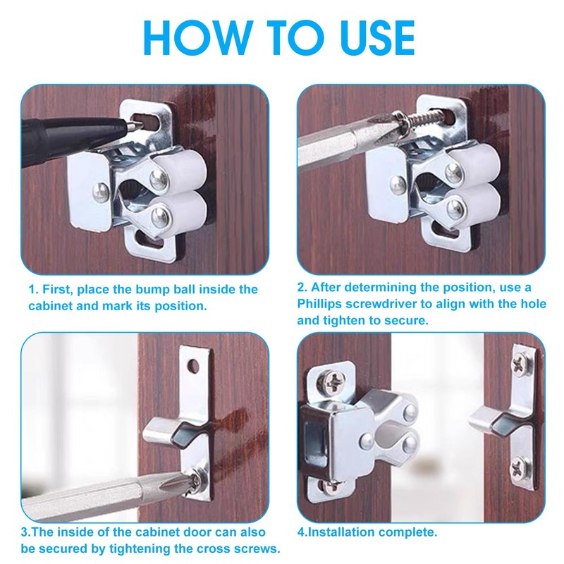 Camping Drawer Locks, Pack of 6 Furniture Catches, Caravan Cupboard