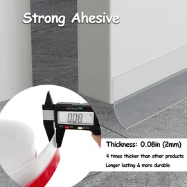 Silicone Weather Stripping, 3 inch (W) x 20 Ft (L) Door Draft Stopper Door Seal Strip for Gaps of Door & Windows, Garage Door Under Bottom, Sealing Tape Shower Doors Sweep, White