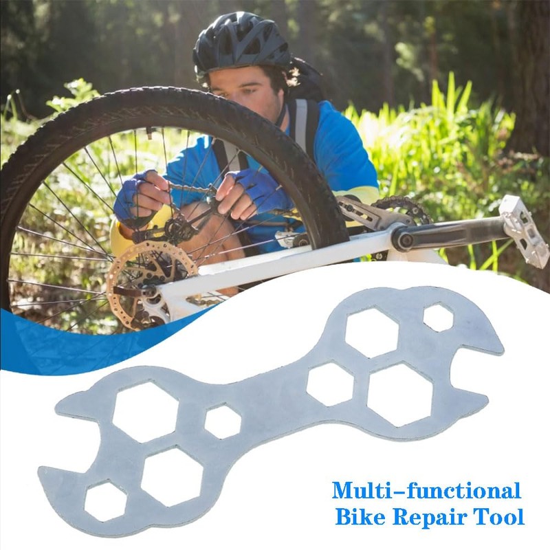 AYLIFU 2 PCS Multi-Hole Bicycle Wrench Steel Galvanized Mountain Bike