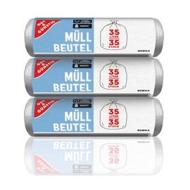 Gut & Günstig Bin Liners 35 L (Pack of 35) – Pack of 3 – Tear-Resistant & Liquid-Proof – (3 x 35 Pieces)