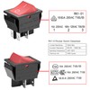 Heschen Rocker Switch ON-Off DPST 4 Terminals Red Light 16A