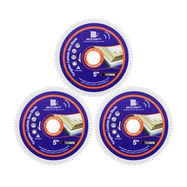 BRSCHNITT Tungsten Carbide Wood Blade 5 Inch - Wood Cutting Disc Arbor 22.23 mm for Wood with Nails, Laminate, Plastic, Fibreglass Panels, Rubber Tubes, Cement Residues. (3 Pieces)