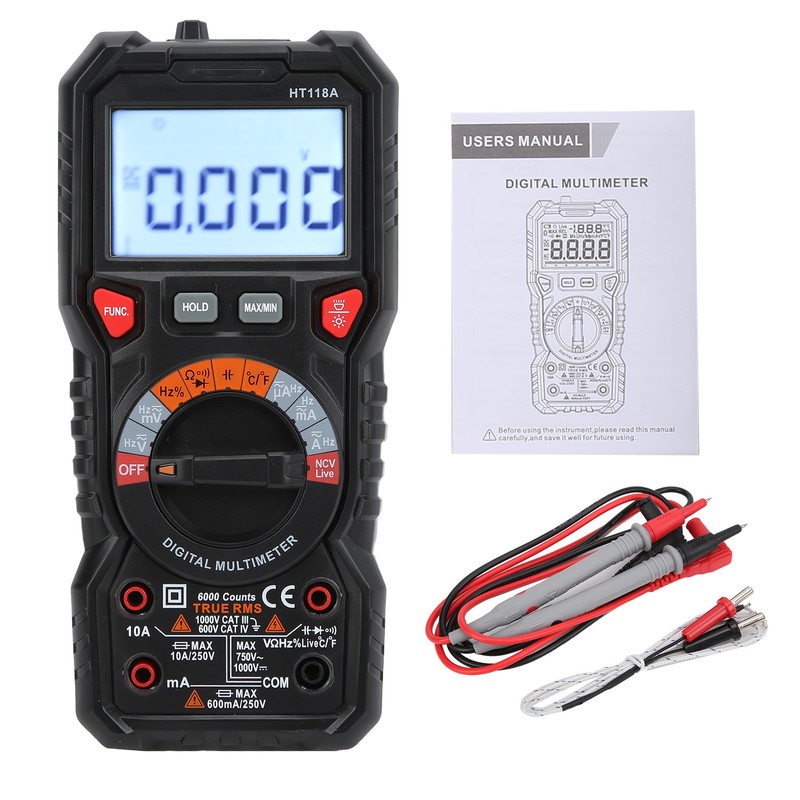 HT118A Digital Multimeter Automatic Range MultiFunction Voltage Tester Current Meter