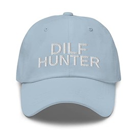 CreativeTees4You Hunter - I Love Dilfs Hat, I Heart Dilfs, CreativeTees4You Hat, CreativeTees4You Mania, Funny Gifts for Her, Dad Hat Cap Light Blue One Size