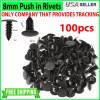 SNS 100X 8mm Bumper Clips Retainer Car Plastic Rivets Fastener