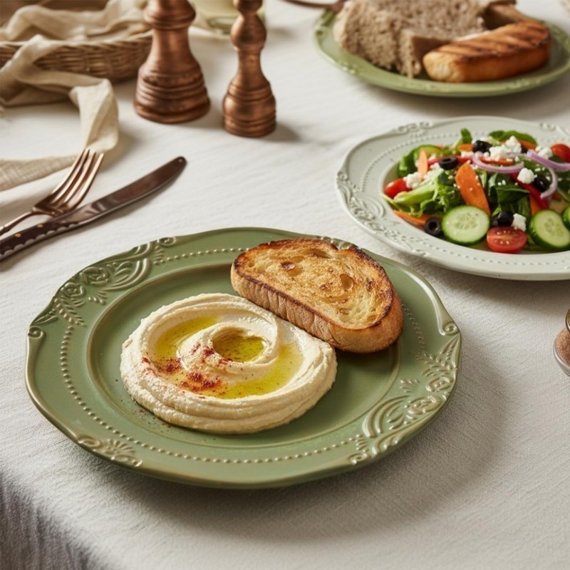 Yokiiimakiii salad plates set of 4, 10.5 inch Reactive Glaze