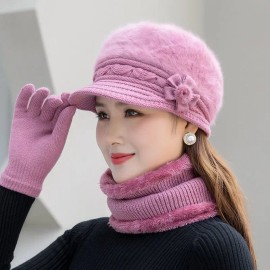 Toolzia 3-Piece Knitted Winter Beanie, Gloves & Scarf Set