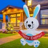 Easter Inflatable Bunny 4FT 210T Polyester IP44 Waterproof Easter Blow