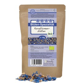 Blue Organic Cornflower Blossoms with Goblet | Edible Premium Quality for Tea | 15g | direct&friendly (15g)