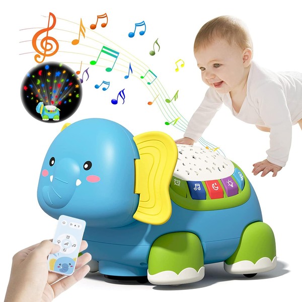 Felly Baby Toys 1 Year, Baby Games 6 9 12 18 Months with Music and LED Lights, Interaction of Baby with Automatic Detection to Avoid Obstacles, Toys Play Gift for Baby