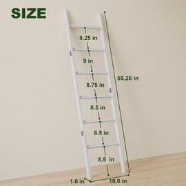 Bamboo Towel Rack 6-Tier Blanket Ladder for Living Room, Bedroom, Bathroom Space-Saving Decorative Ladder for Quilts, Towels and More