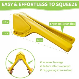Unbranded Lemon Fluicer Easy Squeeze Manual Lemon Juicer Folds Flat for Space-Saving - Yellow