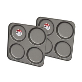 2X 4 Cup Yorkshire Pudding Tray Non-Stick, Made in England