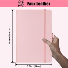 Xrunmix Lined Journal Notebooks for Work, 160 Pages, 5.7 x 8 inches, 100 GSM Paper, Hardcover Journals (Blush)