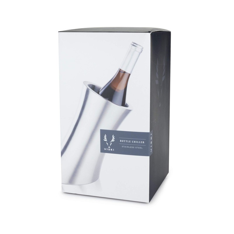Viski Convex Wine Chiller, Double Wall Wine Cooler, Single Bottle