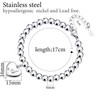 Estendly Initial Heart Charm Bracelet 6mm Stainless Steel Beads 26