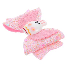FRCOLOR Easter Bunny Sequin Bow Hair Clips for Boy Girl Sparkly Decorative Accessories for Holiday Celebrations Parties and School Events Adorable Hairpins for Girls